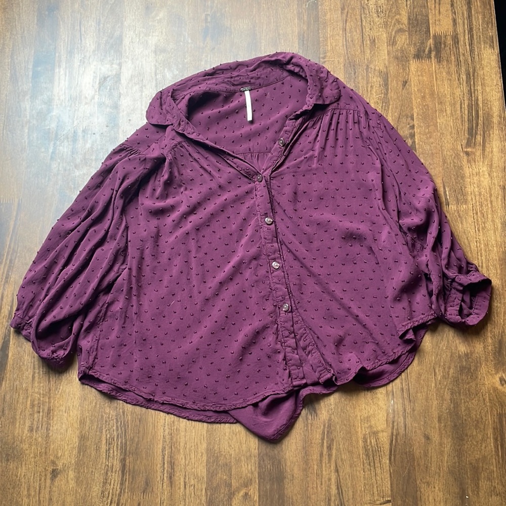 Free People blouse with button front